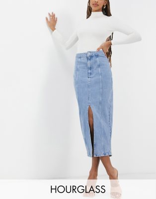 black blue jean skirt