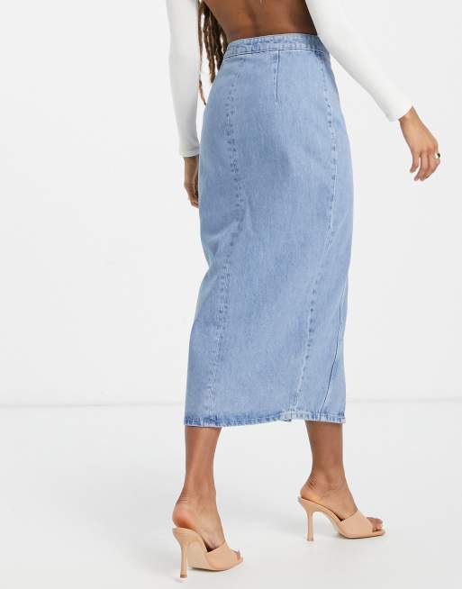 Denim midi outlet skirt asos