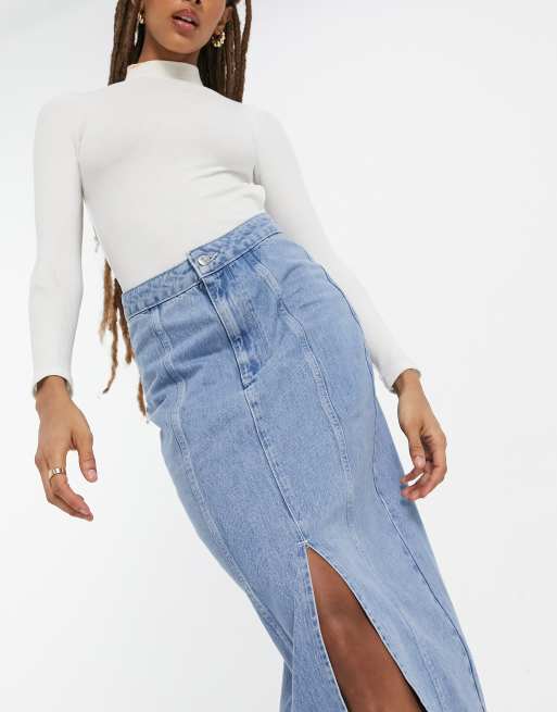 High waisted hotsell midi skirt asos