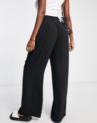 ASOS DESIGN Hourglass drapey dad trousers in black