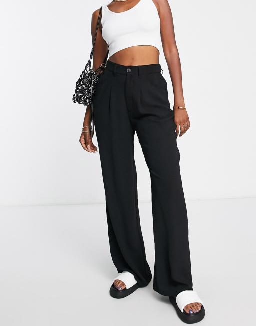 ASOS DESIGN Hourglass drapey dad trousers in black