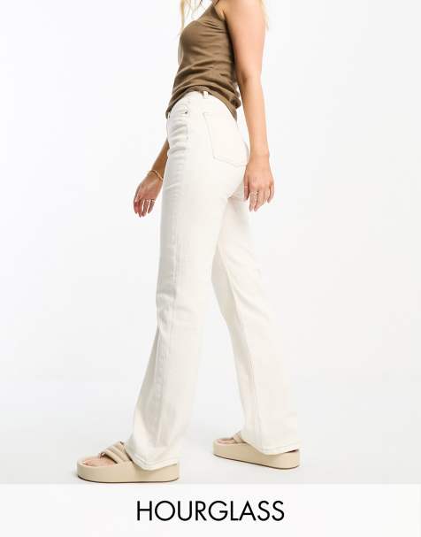 White jeans best sale long length