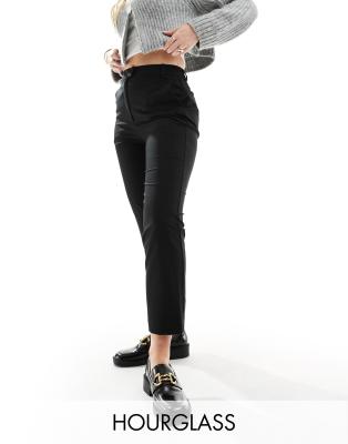 Thumbnail - ASOS DESIGN Hourglass - Elegante, knöchellange Hose in Schwarz mit geradem, schmalem Schnitt