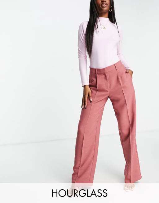 ASOS DESIGN Hourglass - Everyday - Pantalon ample coupe masculine - Rose