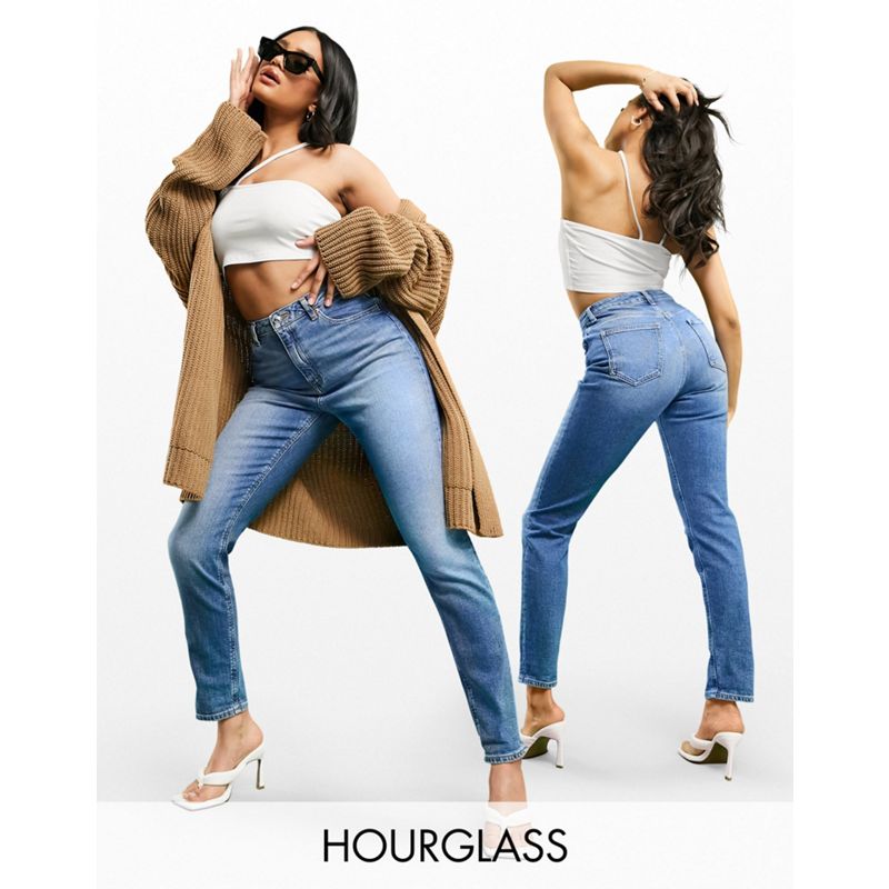 Donna Jeans DESIGN Hourglass - Farleigh - Mom jeans slim a vita alta lavaggio medio Authentic