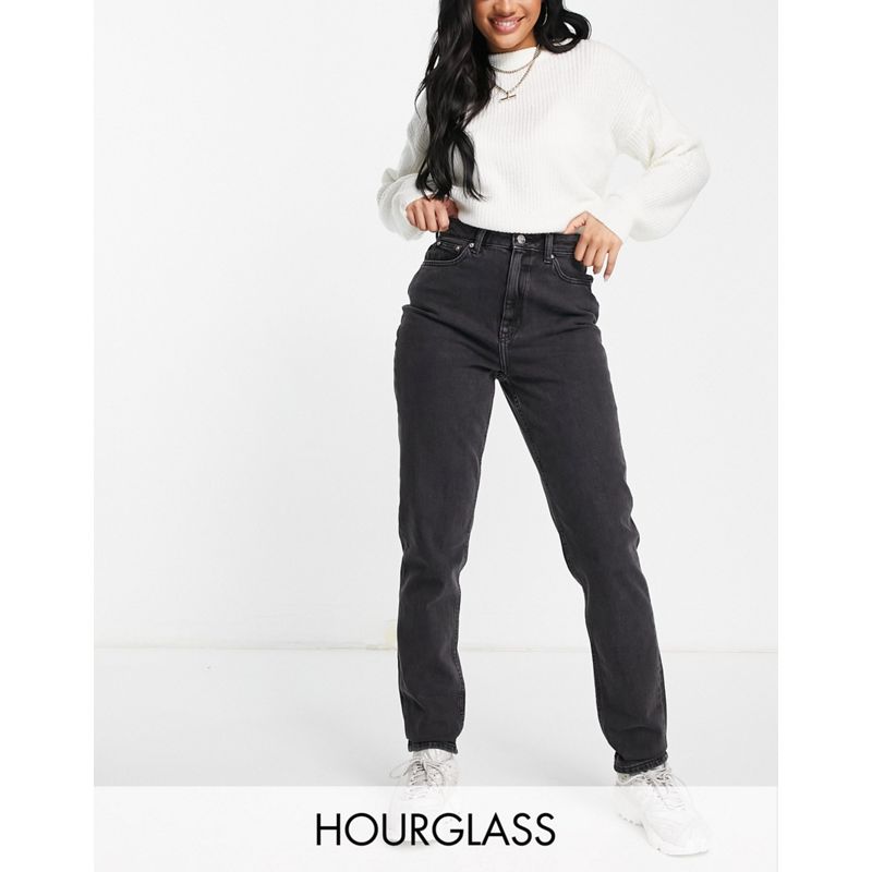 DESIGN Hourglass - Farleigh - Mom jeans slim a vita alta nero slavato