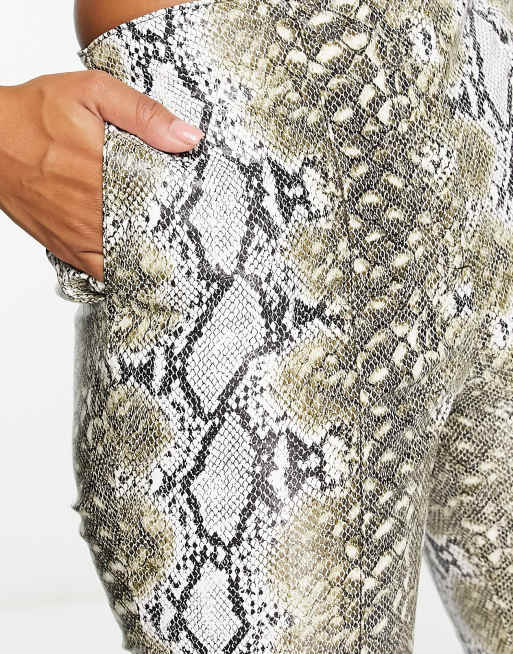 Faux leather snake print 2024 pants