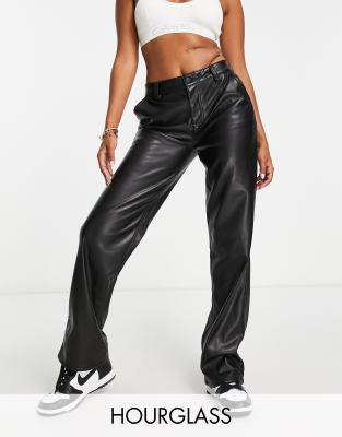 black leather pants womens