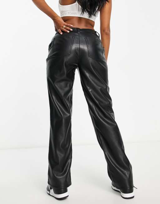 Calvin klein faux hot sale leather pants