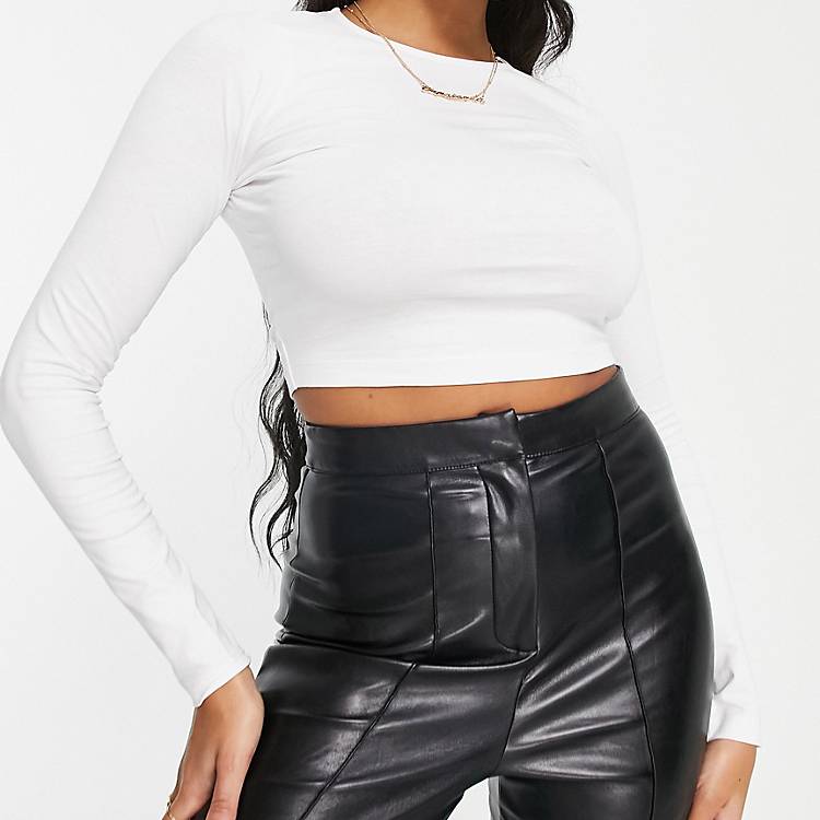 ASOS DESIGN fitted crop t-shirt in white