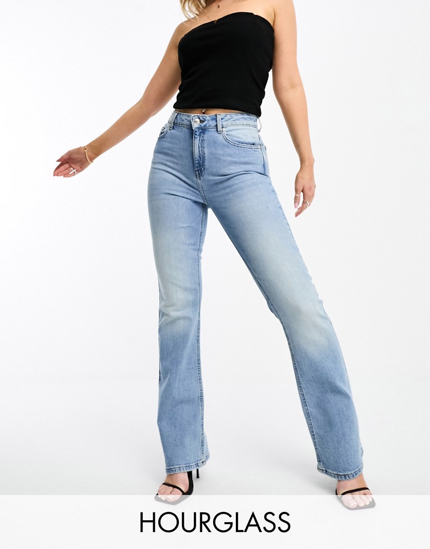 Asos Design Hourglass Flared Jeans In Light Blue