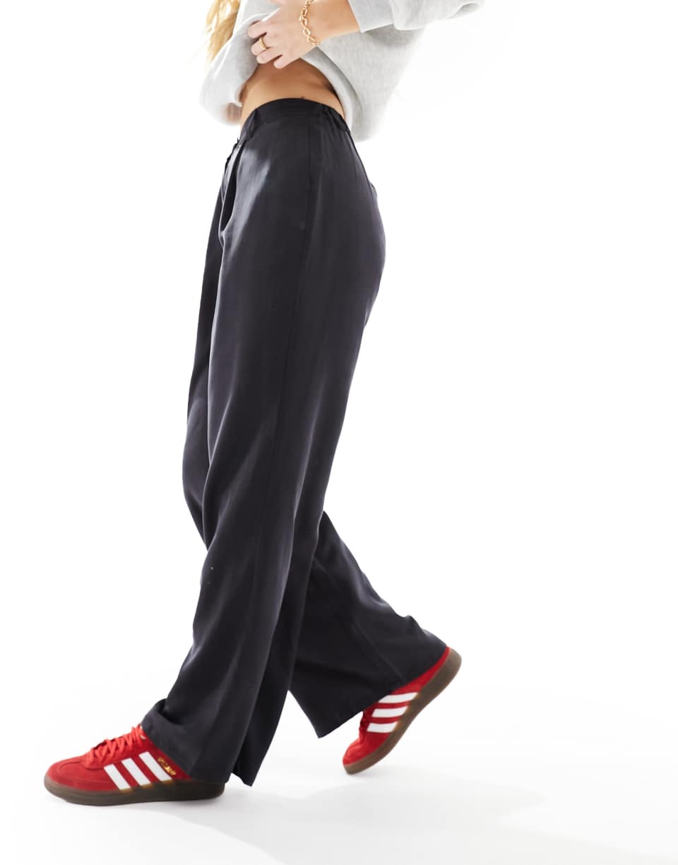 Washed black straight trousers