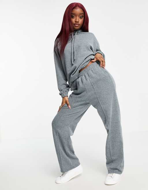 ASOS DESIGN Hourglass – Grafitowy dres z efektem sprania z bluzą z kapturem i joggersami z prostymi nogawkami