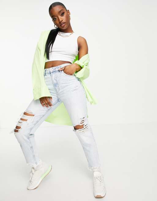 ASOS DESIGN Hourglass high-neck super crop tank in white, 4 of 4
