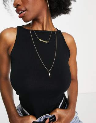Asos Design Hourglass High Neck Tank Top In Black