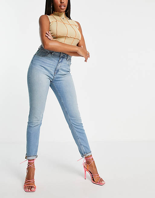 Jeans Hourglass high rise farleigh 'slim' mom jeans in stonewash 