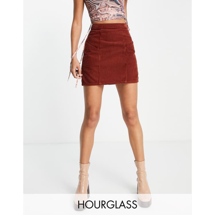 Asos brown corduroy skirt sales