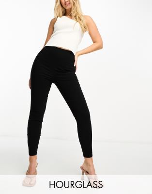 Asos Design Hourglass High Waisted Skinny Fit Pants In Black