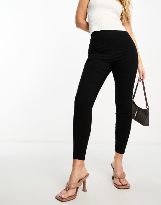 ASOS DESIGN Hourglass high waist pants in skinny fit in black