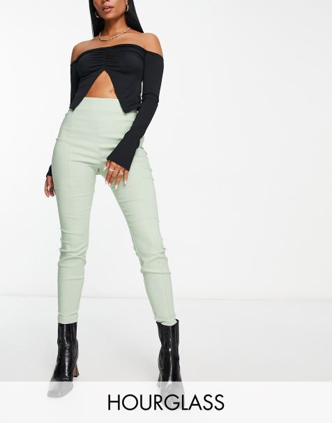 ASOS DESIGN Hourglass high waist trousers in skinny fit in khaki
