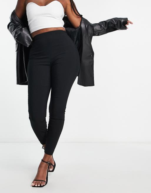 Black high clearance waisted trousers skinny