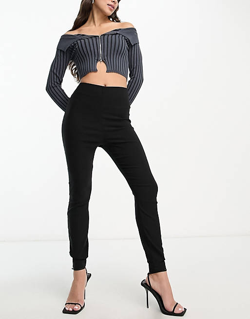  Hourglass high waist trousers skinny fit in black 