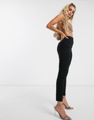 high waisted skinny fit trousers