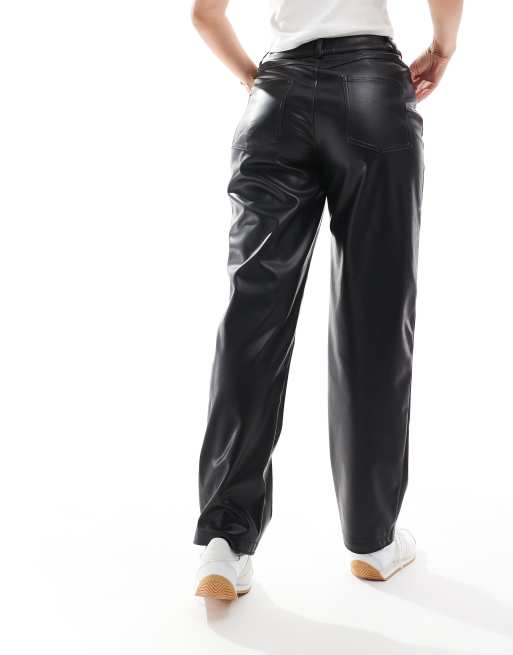 ASOS DESIGN Hourglass – Hose aus Kunstleder in Schwarz mit geradem Schnitt, 3 von 5