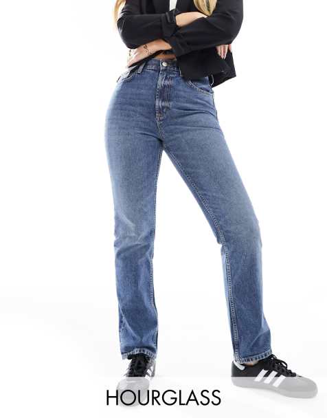 ASOS DESIGN Hourglass - Jean droit à taille mi-haute - Bleu moyen - view 1