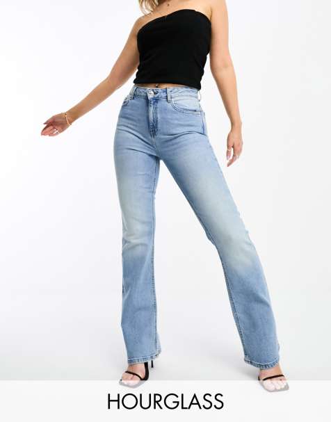 ASOS DESIGN Hourglass - Jean évasé à taille mi-haute - Bleu clair - view 1
