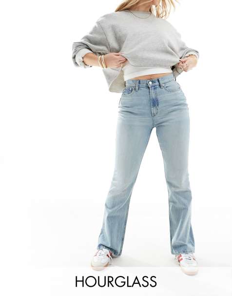 ASOS DESIGN Hourglass - Jean évasé à taille mi-haute - Bleu clair - view 1