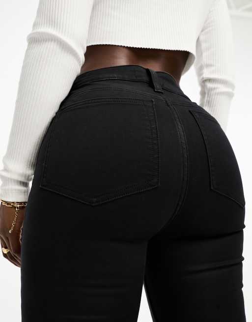 ASOS DESIGN Hourglass - Jean évasé sculptant en tissu power stretch - Noir, 3 de 4