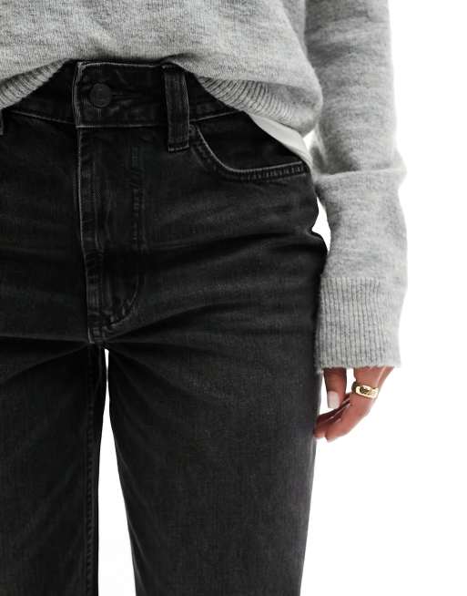 ASOS DESIGN Hourglass - Jeans dad fit a fondo ampio nero slavato, 2 di 5