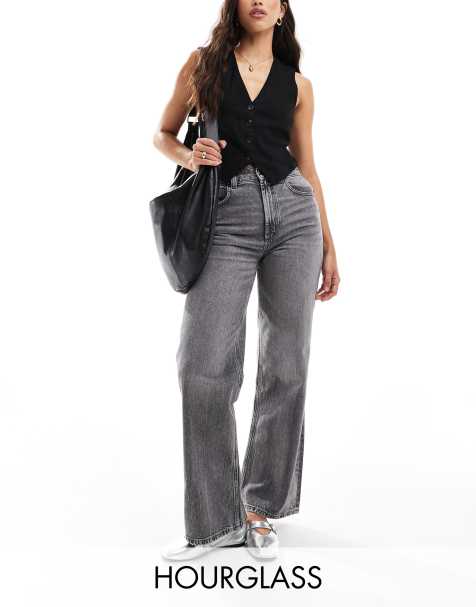 ASOS DESIGN Hourglass - Jeans dad grigi con fondo ampio - view 1