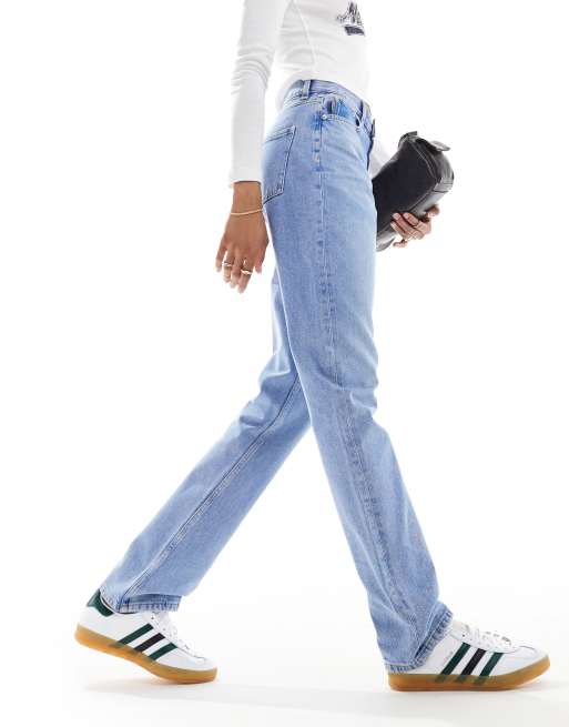 ASOS DESIGN Hourglass - Jeans dritti a vita media blu, 4 di 5