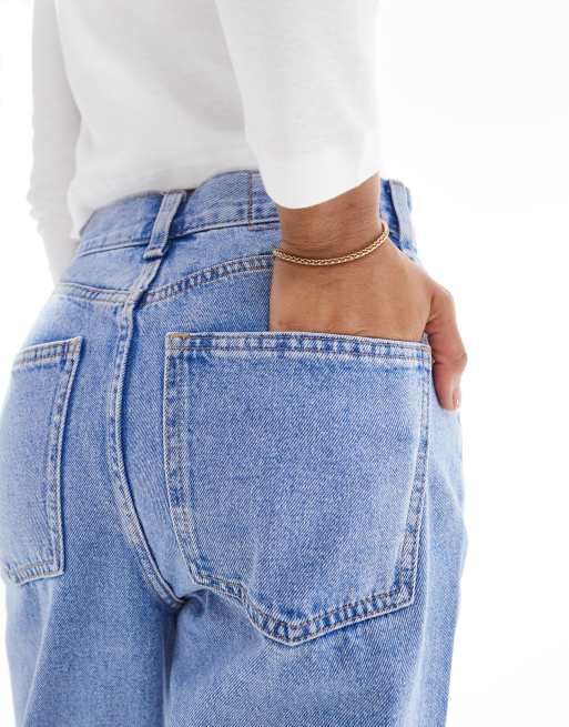 ASOS DESIGN Hourglass - Jeans dritti a vita media blu, 5 di 5