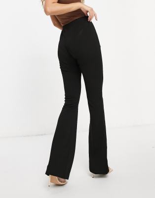 black flared suit trousers