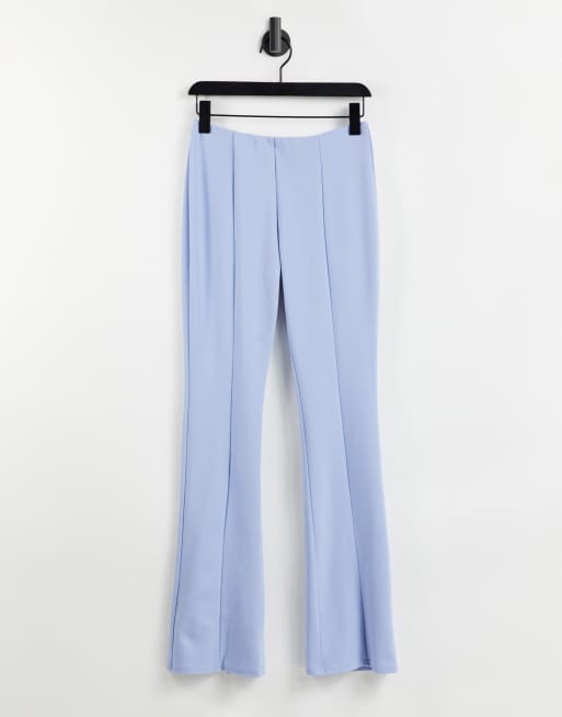 jersey elasticated waist flared trousers