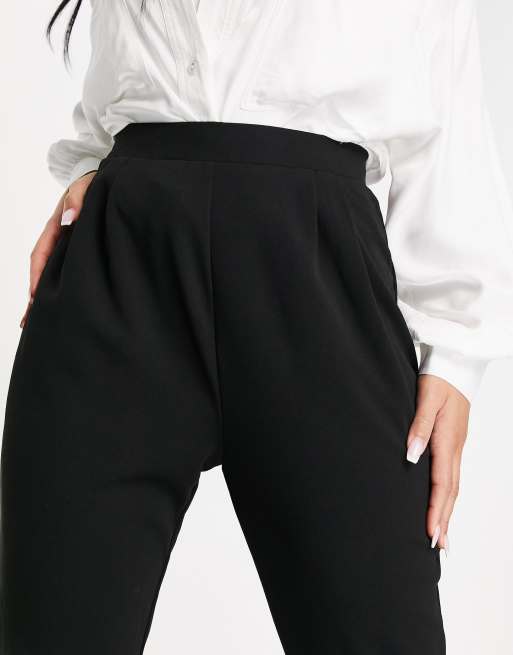 ASOS DESIGN Hourglass tailored smart tapered trousers in black