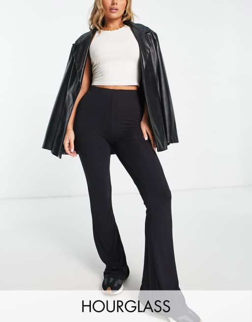 ASOS DESIGN Hourglass kick flare pants in black