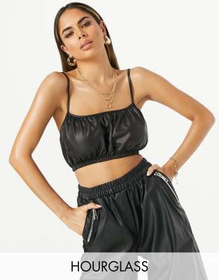 leather look bralet