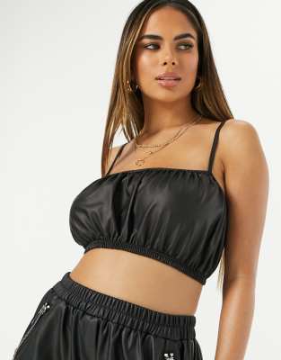 leather look bralet