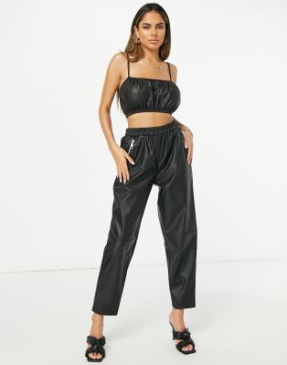 leather look bralet