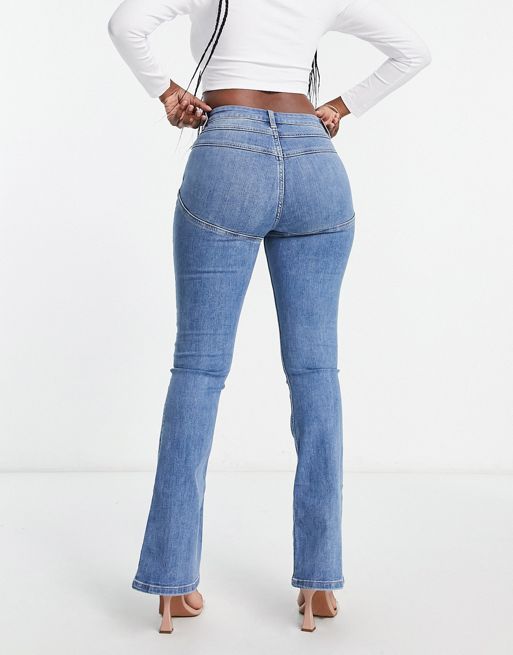 ASOS DESIGN Hourglass lift and contour flare jean with stretch in bright  blue
