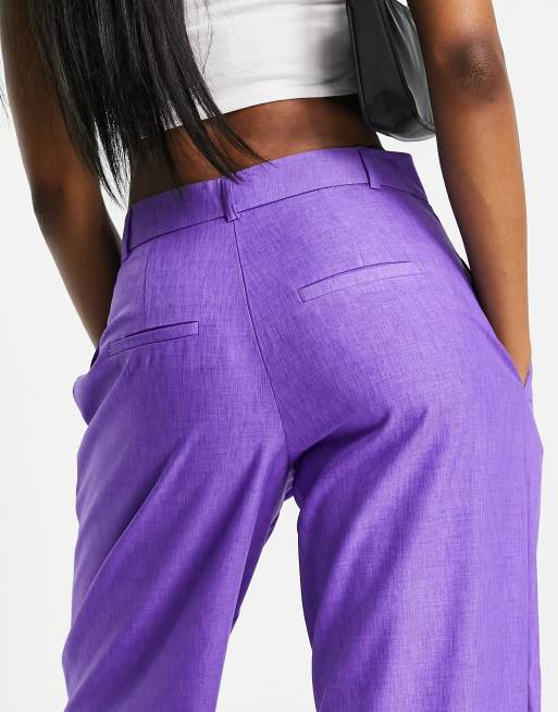 ASOS DESIGN Hourglass – Lila vardagliga byxor i slouch boy-modell, 3 av 4