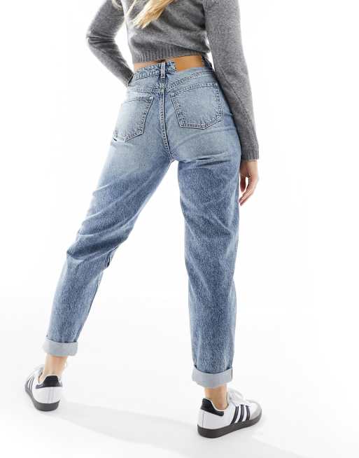 ASOS DESIGN Hourglass – Locker geschnittene Mom-Jeans in Vintage-Blau mit hohem Bund , 2 von 5