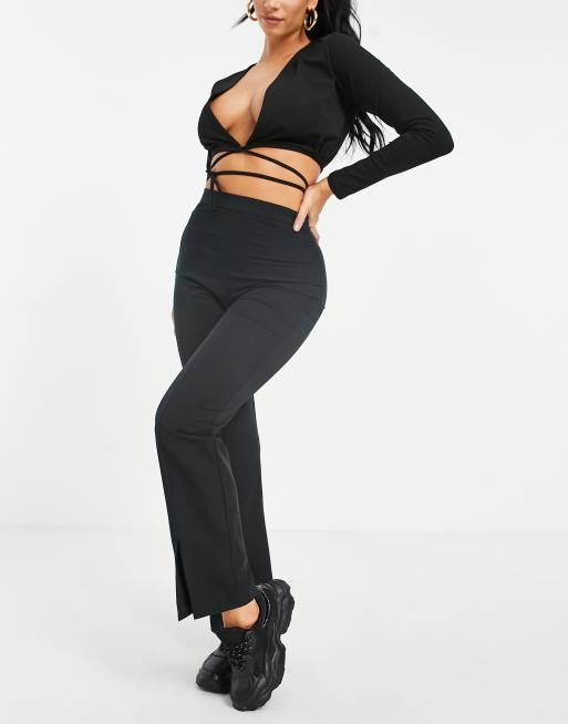 ASOS DESIGN Hourglass legging with side slit in black