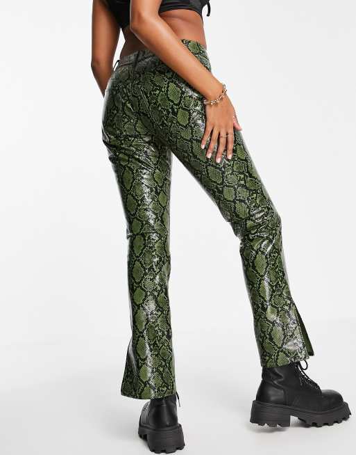 Green snake hot sale print trousers