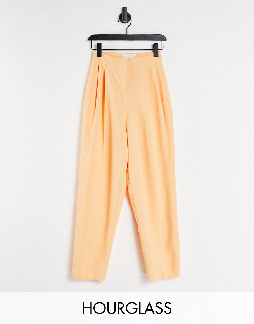 ASOS DESIGN Hourglass mansy tapered pant in coral-Pink