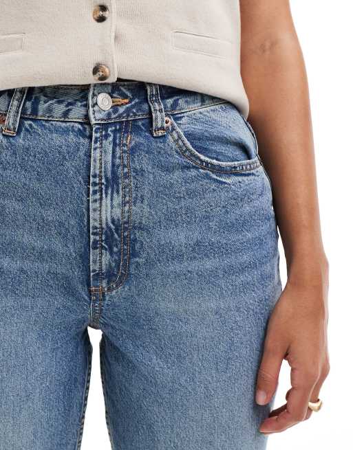 ASOS DESIGN Hourglass - Mellemblå afslappede mom-jeans med høj talje, 3 af 5